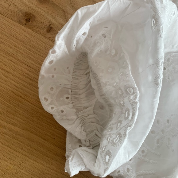 Meadow Rhodes Eyelet Tiered Maxi Dress Puff Short Sleeve Shirred Back NWT - Picture 11 of 12